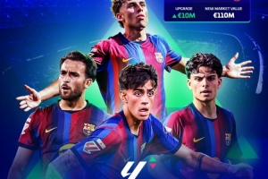 巴萨4名青训身价均上升：费尔明升至1.1亿 埃斯帕特涨至2500万